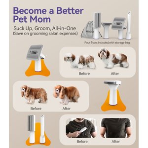 OneIsAll LM5 Low-Noise Dog Hair Vacuum & Grooming Kit, 1.5-L
