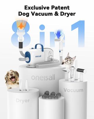 Show full view: OneIsAll Pet Grooming Vacuum, Adjustable Blow Dryer & Clipper Grooming Kit slide 9 of 13