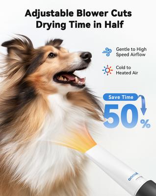 Show full view: OneIsAll Pet Grooming Vacuum, Adjustable Blow Dryer & Clipper Grooming Kit slide 8 of 13