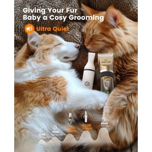 OneIsAll X2+N5 2-in-1 Cordless Stainless Steel Low-Noise Dog & Cat Grooming Clipper & Paw Trimmer Kit