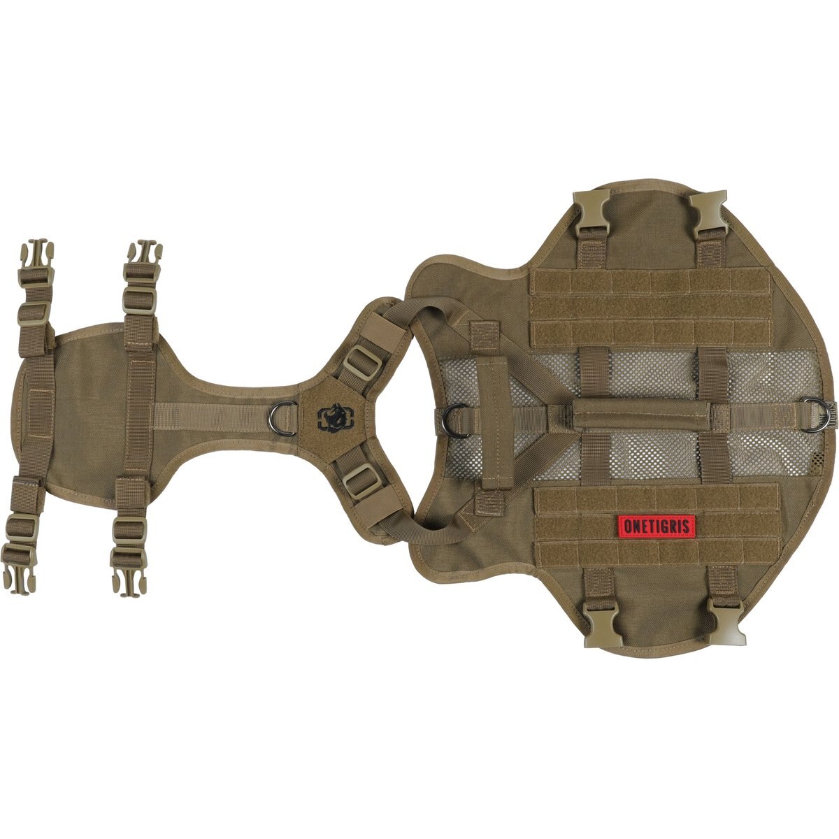 OneTigris AIRE Nylon Mesh No Pull Dog Harness, Coyote Brown, Large: 27 to 36-in chest