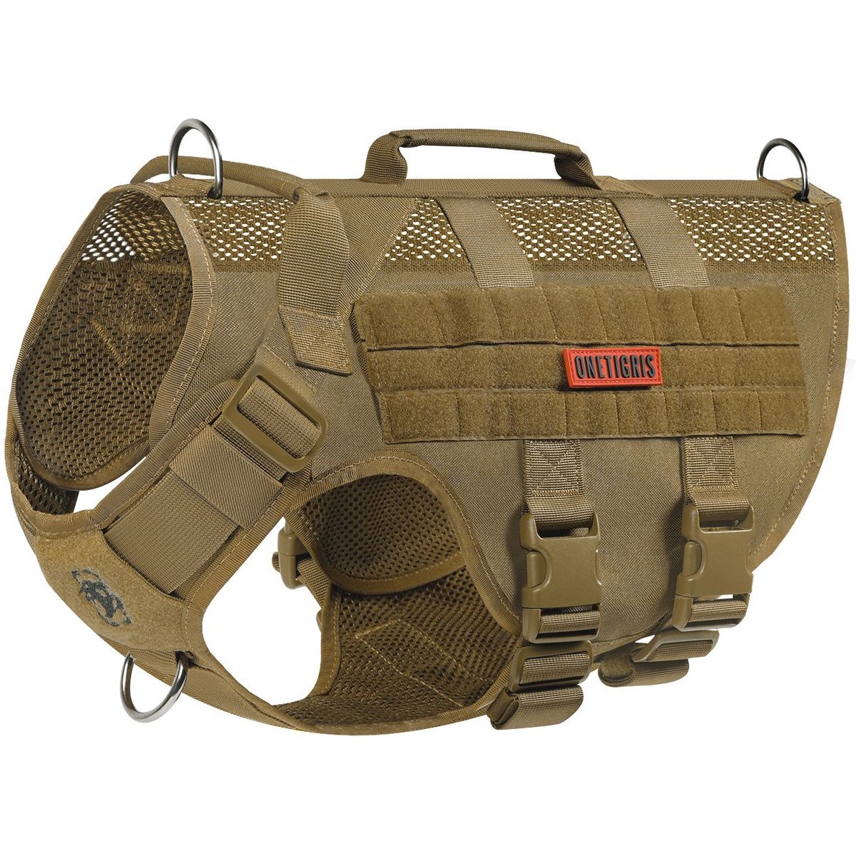 OneTigris AIRE Nylon Mesh No Pull Dog Harness, Coyote Brown, Medium: 24 to 32-in chest