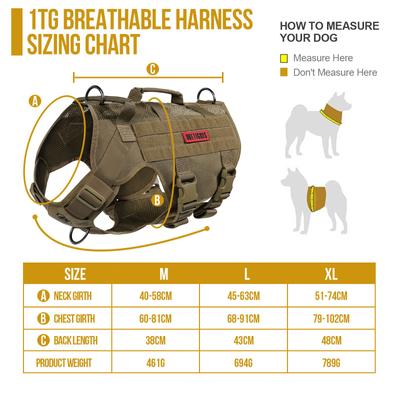 Show full view: OneTigris AIRE Nylon Mesh No Pull Dog Harness, Coyote Brown, Medium: 24 to 32-in chest slide 3 of 8