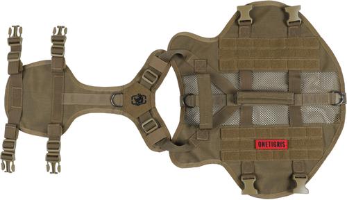 Show full view: OneTigris AIRE Nylon Mesh No Pull Dog Harness, Coyote Brown, Medium: 24 to 32-in chest slide 7 of 8