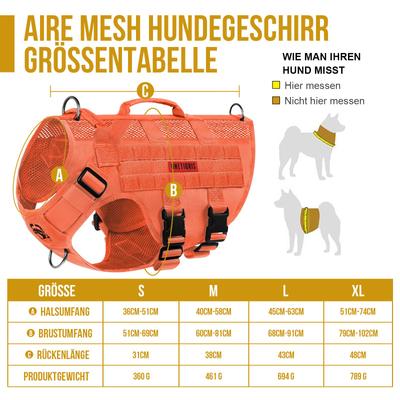Show full view: OneTigris AIRE Nylon Mesh No Pull Dog Harness, Orange, Medium: 16 to 23-in chest slide 2 of 3
