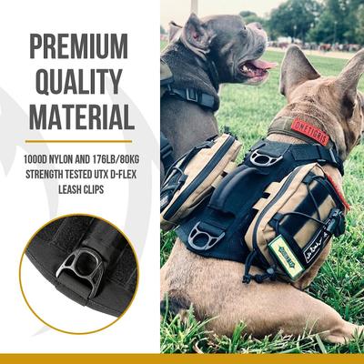 Show full view: OneTigris Beast Mojo Nylon Tactical Dog Harness, Black, X-Small: 15 to 22-in chest slide 6 of 10