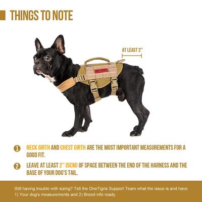 ONETIGRIS Beast Mojo Nylon Tactical Dog Harness, Coyote Brown, X