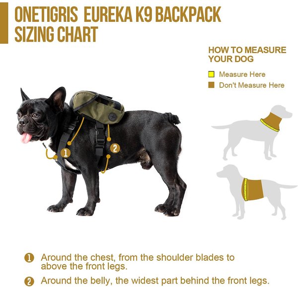 Show full view: OneTigris Eureka K9 Dog Backpack, Ranger Green, X-Small slide 5 of 10