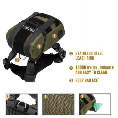 Show full view: OneTigris Eureka K9 Dog Backpack, Ranger Green, X-Small slide 7 of 10