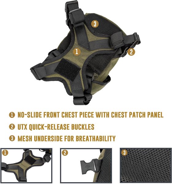Show full view: OneTigris Eureka K9 Dog Backpack, Ranger Green, X-Small slide 9 of 10