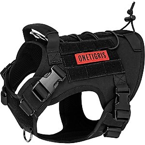 OneTigris FIRE WATCHER 2.0 No Pull Dog Harness, Black, Small: 20 to 27-in chest