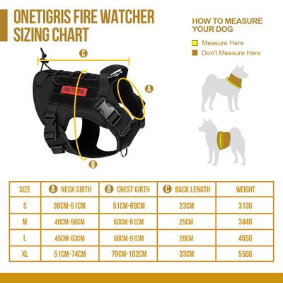 Show full view: OneTigris FIRE WATCHER 2.0 No Pull Dog Harness, Black, Small: 20 to 27-in chest slide 8 of 11