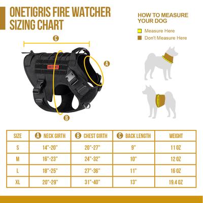 Show full view: OneTigris FIRE WATCHER 2.0 No Pull Dog Harness, Black, X-Large: 31 to 40-in chest slide 6 of 11