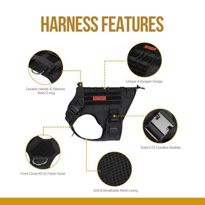 Show full view: OneTigris FIRE WATCHER 2.0 No Pull Dog Harness, Black, X-Large: 31 to 40-in chest slide 2 of 11