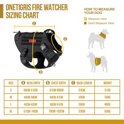 Show full view: OneTigris FIRE WATCHER 2.0 No Pull Dog Harness, Black, X-Large: 31 to 40-in chest slide 9 of 11