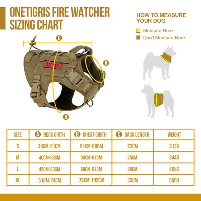 Show full view: OneTigris FIRE WATCHER 2.0 No Pull Dog Harness, Coyote Brown, Small: 20 to 27-in chest slide 8 of 11