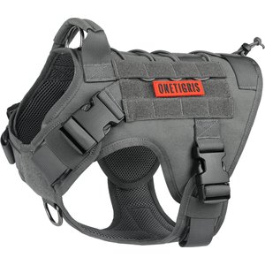 OneTigris FIRE WATCHER 2.0 No Pull Dog Harness, Grey, Large: 27 to 36-in chest