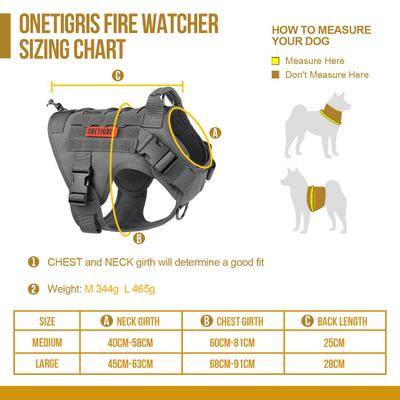 Show full view: OneTigris FIRE WATCHER 2.0 No Pull Dog Harness, Grey, Large: 27 to 36-in chest slide 4 of 11