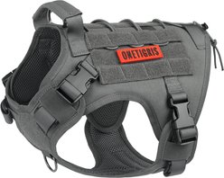 OneTigris FIRE WATCHER 2.0 No Pull Dog Harness, Grey, Medium: 24 to 32-in chest