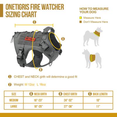 Show full view: OneTigris FIRE WATCHER 2.0 No Pull Dog Harness, Grey, Medium: 24 to 32-in chest slide 4 of 11