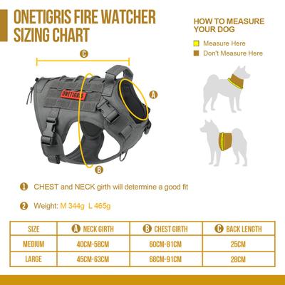 Show full view: OneTigris FIRE WATCHER 2.0 No Pull Dog Harness, Grey, Medium: 24 to 32-in chest slide 5 of 11