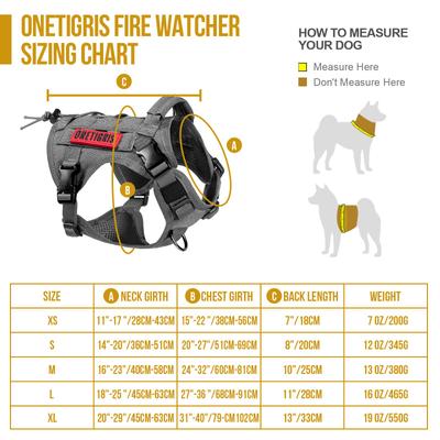 Show full view: OneTigris FIRE WATCHER 2.0 No Pull Dog Harness, Grey, Medium: 24 to 32-in chest slide 8 of 11