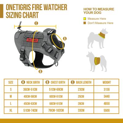 Show full view: OneTigris FIRE WATCHER 2.0 No Pull Dog Harness, Grey, Small: 20 to 27-in chest slide 5 of 11