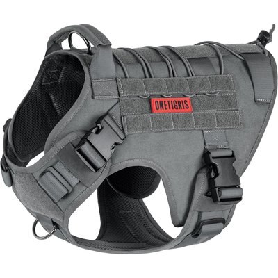 OneTigris OneTigris FIRE WATCHER 2.0 No Pull Dog Harness, Grey, X-Large: 31 to 40-in chest