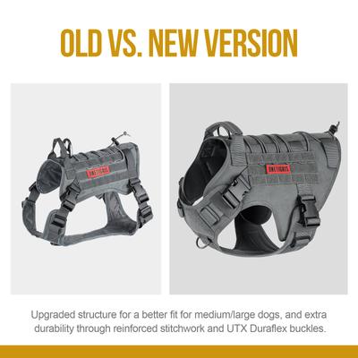 Show full view: OneTigris FIRE WATCHER 2.0 No Pull Dog Harness, Grey, X-Large: 31 to 40-in chest slide 8 of 10