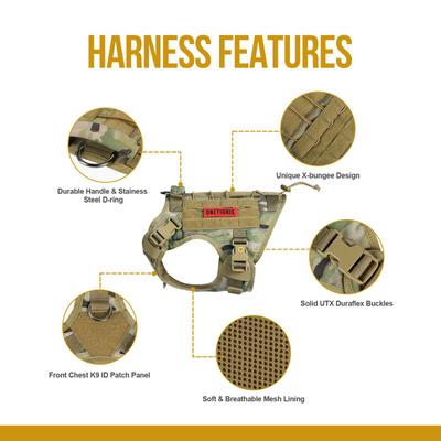 Show full view: OneTigris FIRE WATCHER 2.0 No Pull Dog Harness, Multicam, Large: 27 to 36-in chest slide 7 of 12