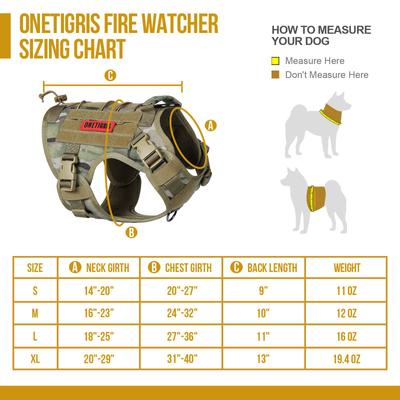 Show full view: OneTigris FIRE WATCHER 2.0 No Pull Dog Harness, Multicam, Large: 27 to 36-in chest slide 10 of 12