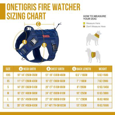 Show full view: OneTigris FIRE WATCHER 2.0 No Pull Dog Harness, Navy Blue, Large: 27 to 36-in chest slide 5 of 8
