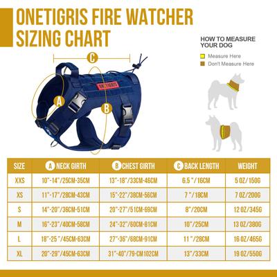Show full view: OneTigris FIRE WATCHER 2.0 No Pull Dog Harness, Navy Blue, Medium: 24 to 32-in chest slide 4 of 10