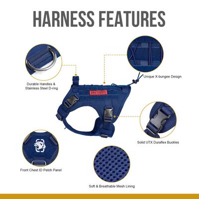 Show full view: OneTigris FIRE WATCHER 2.0 No Pull Dog Harness, Navy Blue, Medium: 24 to 32-in chest slide 3 of 10