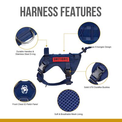 Show full view: OneTigris FIRE WATCHER 2.0 No Pull Dog Harness, Navy Blue, Small: 20 to 27-in chest slide 4 of 10