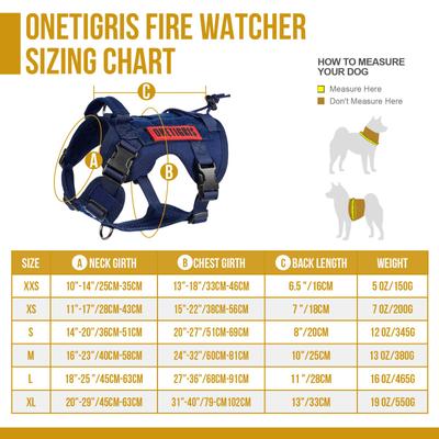 Show full view: OneTigris FIRE WATCHER 2.0 No Pull Dog Harness, Navy Blue, X-Small: 15 to 22-in chest slide 6 of 12