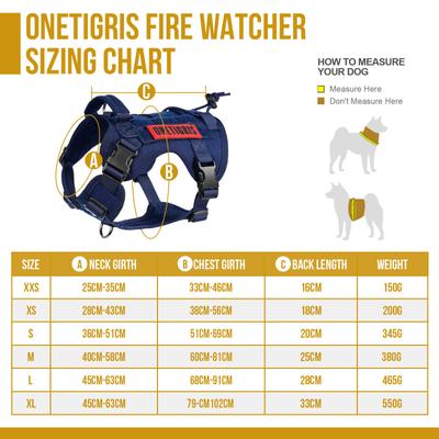 Show full view: OneTigris FIRE WATCHER 2.0 No Pull Dog Harness, Navy Blue, X-Small: 15 to 22-in chest slide 10 of 12