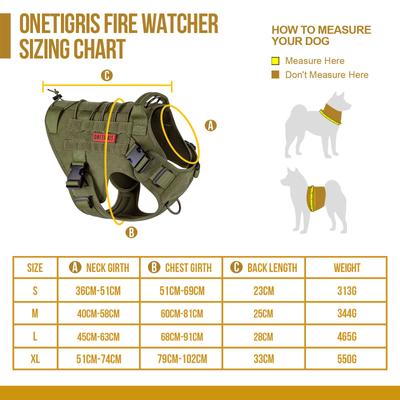 Show full view: OneTigris FIRE WATCHER 2.0 No Pull Dog Harness, Ranger Green, X-Large: 31 to 40-in chest slide 8 of 11