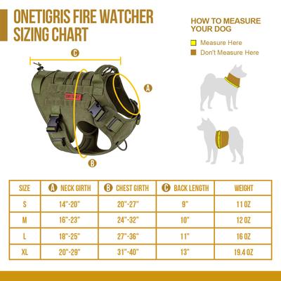 Show full view: OneTigris FIRE WATCHER 2.0 No Pull Dog Harness, Ranger Green, X-Large: 31 to 40-in chest slide 6 of 11