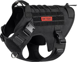 OneTigris FIRE WATCHER 2.0 Tactical Dog Harness, Black, Large, Chest Girth 27-36-in