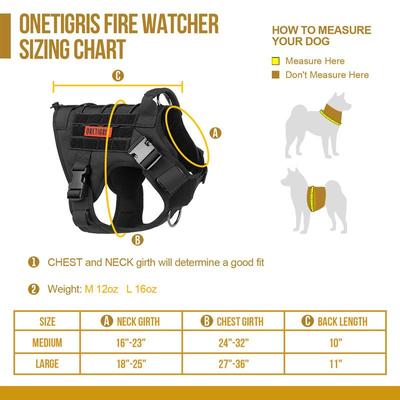 Show full view: OneTigris FIRE WATCHER 2.0 Tactical Dog Harness, Black, Large, Chest Girth 27-36-in slide 6 of 12