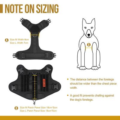Show full view: OneTigris FIRE WATCHER 2.0 Tactical Dog Harness, Black, Large, Chest Girth 27-36-in slide 8 of 12