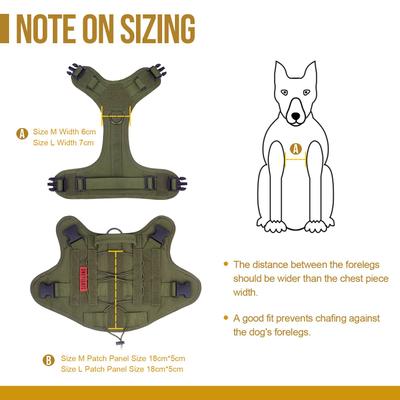 Show full view: OneTigris FIRE WATCHER 2.0 Tactical Dog Harness, Ranger green, Large, Chest Girth 27-36-in slide 9 of 12