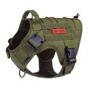 OneTigris FIRE WATCHER 2.0 Tactical Dog Harness, Ranger green, Medium, Chest Girth 24-32-in