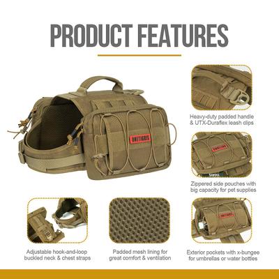 Show full view: OneTigris Mammoth Dog Pack, Coyote Brown, Large slide 8 of 10