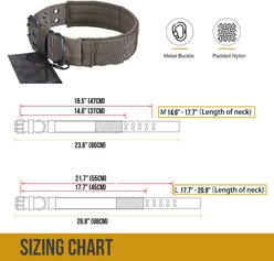 OneTigris Nylon Military Dog Collar, Black, Large: 17.7 to 20.9-in neck, 1.5-in wide slide 2 of 7