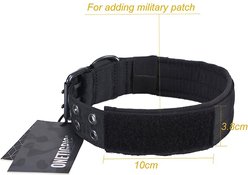 OneTigris Nylon Military Dog Collar, Black, Medium: 14.6 to 17.7-in neck, 1.5-in wide slide 2 of 7
