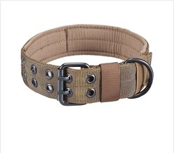 OneTigris Nylon Military Dog Collar, Coyote Brown, Large: 17.7 to 20.9-in neck, 1.5-in wide