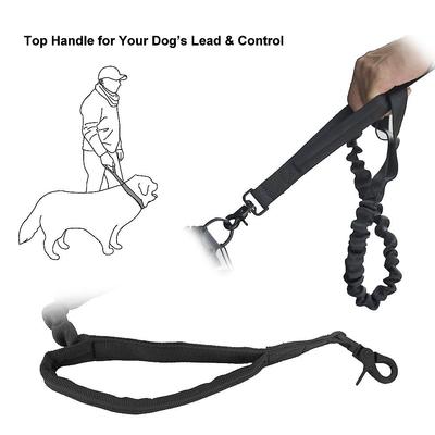 Show full view: OneTigris Training Nylon Bungee Dog Leash, Black, 3.875-ft long, 1-in wide slide 6 of 11
