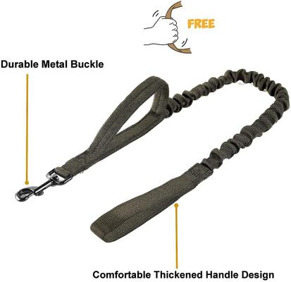 Show full view: OneTigris Training Nylon Bungee Dog Leash, Ranger Green, 3.875-ft long, 1-in wide slide 4 of 9